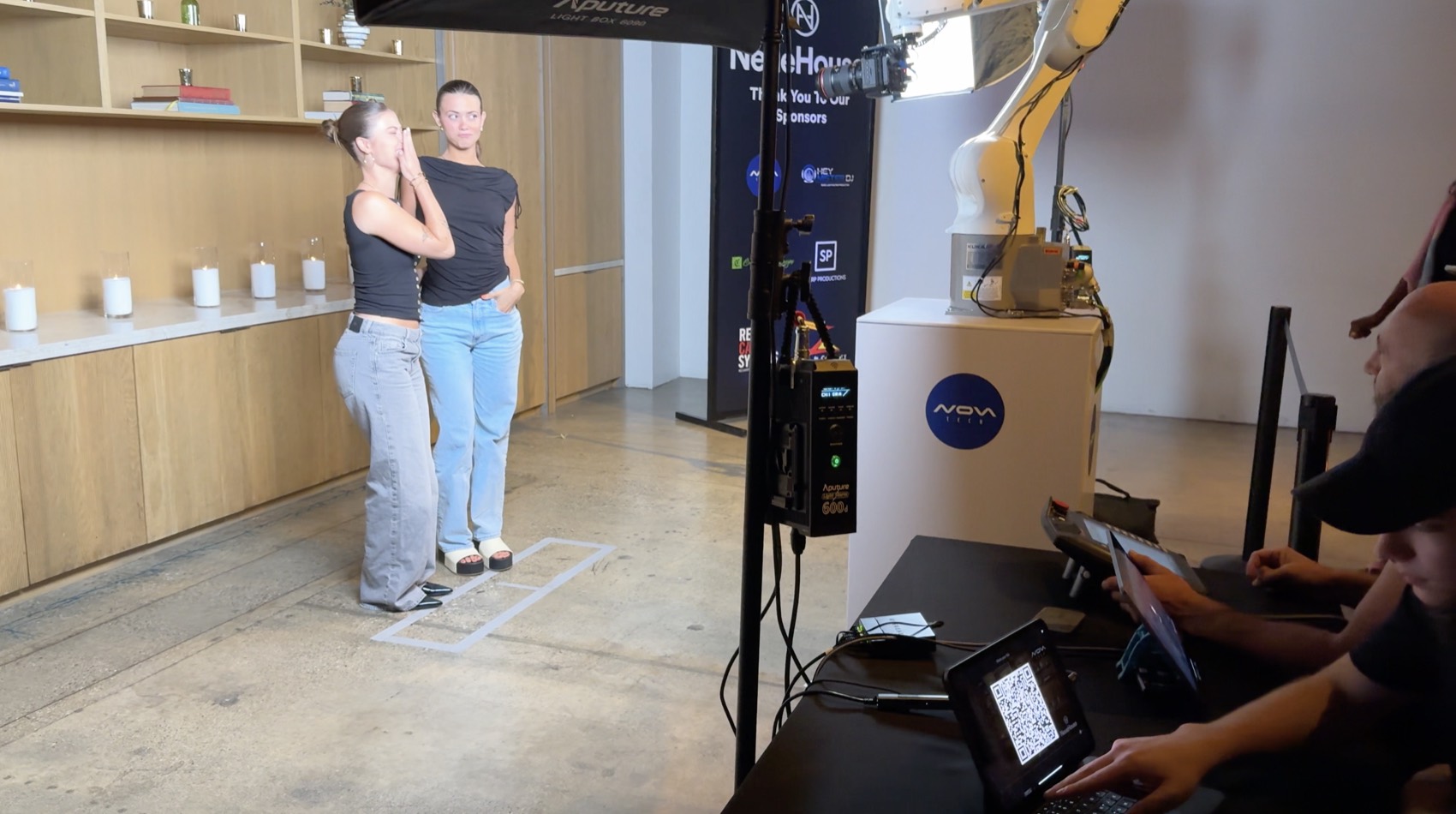 RoboCam robot camera arm being prepared by Spacelab engineers at Noah House